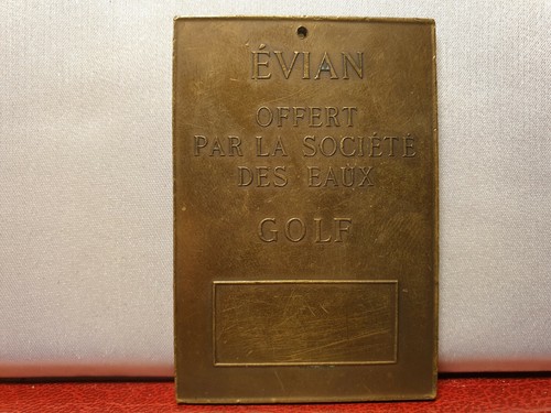 BRONZE MEDAL PLAQUE Water Source Evian Nudes by F. Vernon Golf - Picture 3 of 4