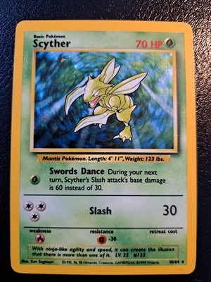 Pokemon  Sichlor JU 10 Dschungel - Scyther Rare Holo - No Set Symbol Misprint 1