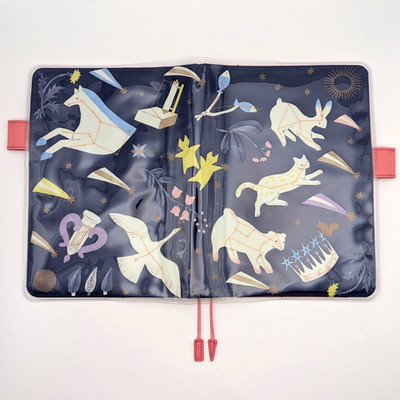 Hobonichi Techo Cover Colors Night Flamingo A5 w/Cover on Cover Yuka Hiiragi