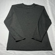 Nike Dri-Fit Youth Boys Size M Charcoal Long Sleeve Shirt Active Wear