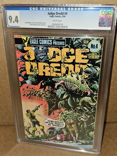 JUDGE DREDD #4 CGC 9.4 FEBRUARY 1984 JOHN WAGNER BRIAN BOLLAND EAGLE COMICS