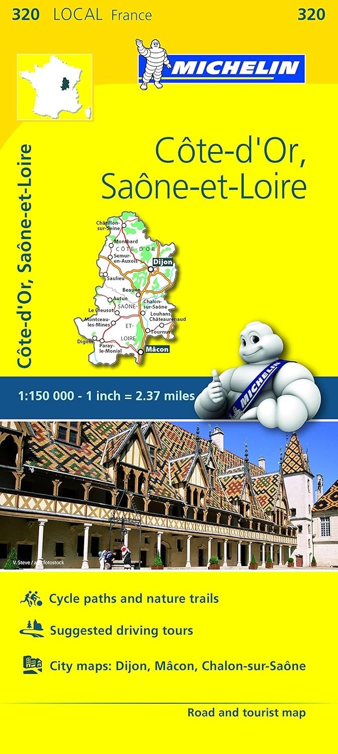 Cote-d'Or, Saone-et-Loire - Michelin Local Map 320: Map 9782067210288 NEW!!