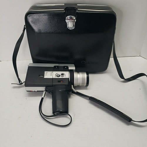 Vintage Canon 518 Super 8 Black Movie Camera With Canon Case Strap Tested READ**