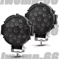 2/4PK  7"inch Round LED Work Light Bar Pods Driving Fog Headlight Truck Off Road