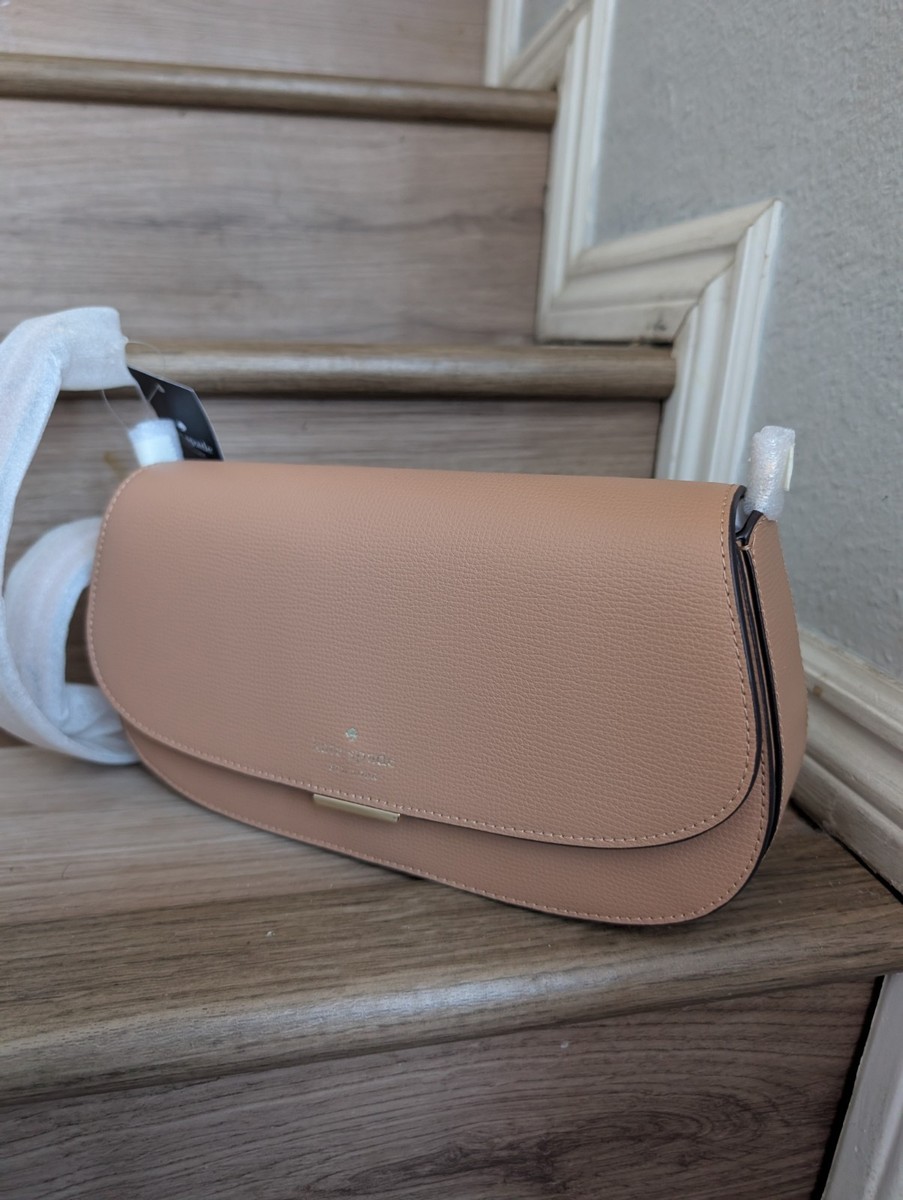 NWT Kate Spade KN644 Quinn Refined Leather Shoulder Bag In Tuscan