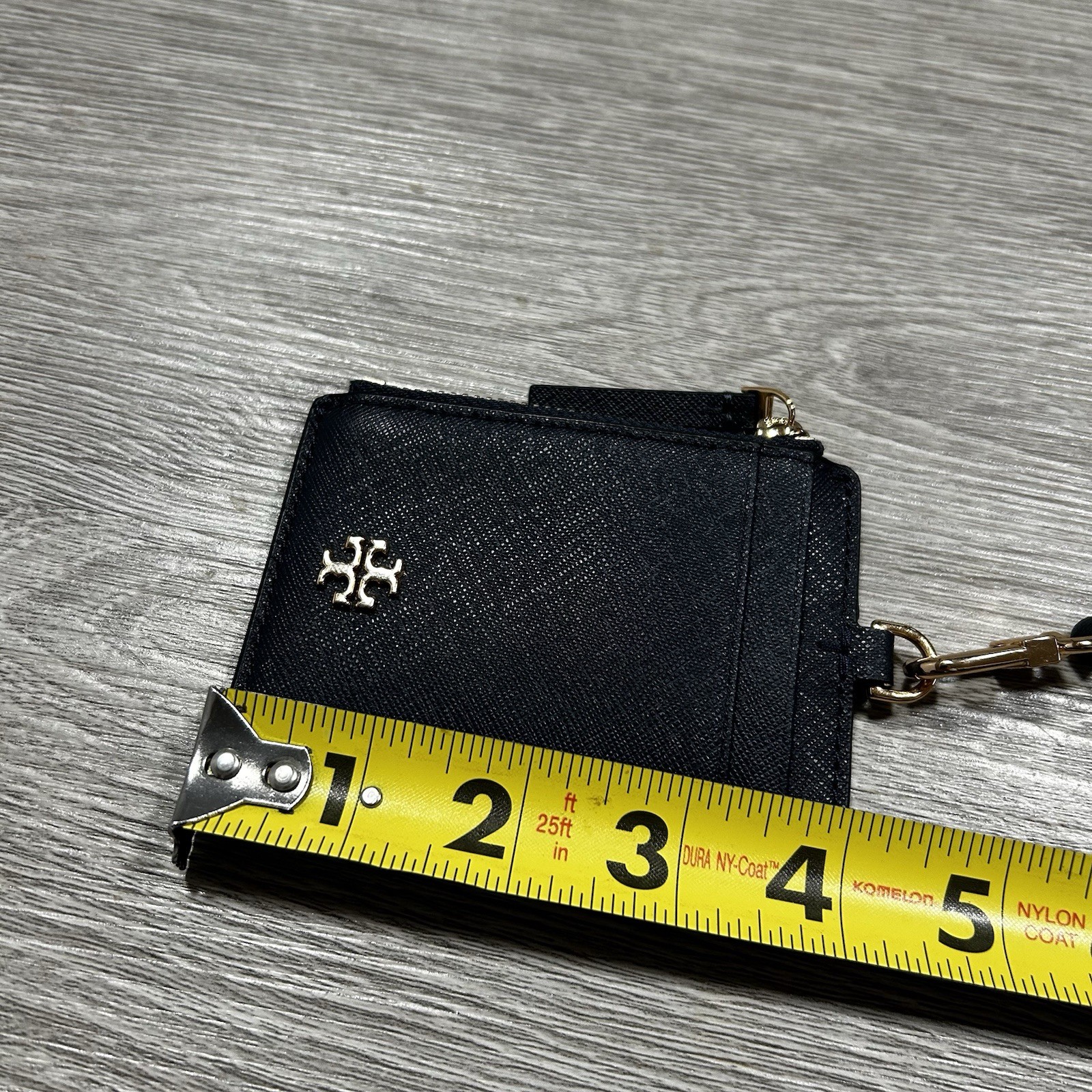 TORY BURCH Emerson Lanyard Luggage Saffiano Leather ID/Credit Card Holder Black thumbnail 7