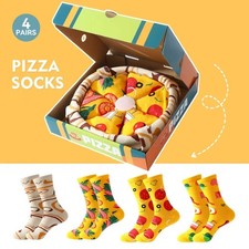 4 pairs of Men's Pizza Socks In Pizza Box Summer Socks