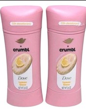 Dove Crumbl Deodorant Stick Lemon Glaze Aluminum Free, 2.6 oz Lot Of 2