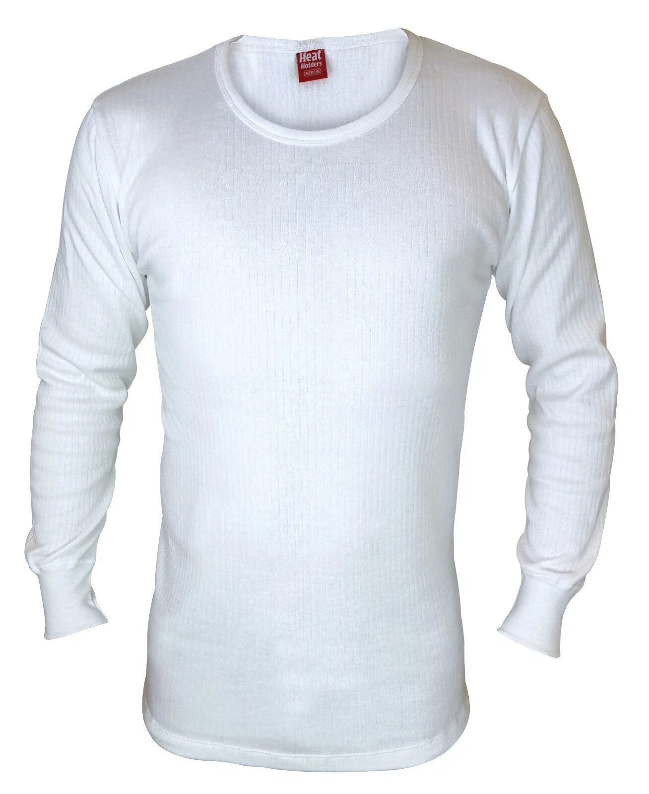 Mens Genuine Heat Holders Thermal Long Sleeved Vest Top All Sizes White