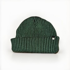 DC Shoes Ribbed Knit Beanie Green Skater Streetwear Winter Hat