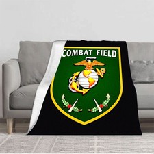 Cozy Flannel Blanket with Elegant Emblem Design - Perfect for Sofa Travel Bed