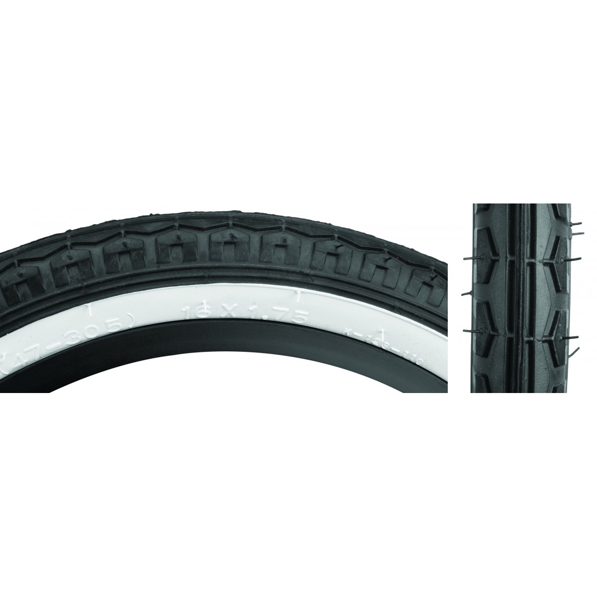 Sunlite Street 16 x 175 Clincher PSI Wire 40 Черный Белый светоотражающий велосипед BMX 5790₽