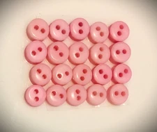  1/4" Tiny Round Two Hole Light Pink Buttons (8 Colors Available) 6mm