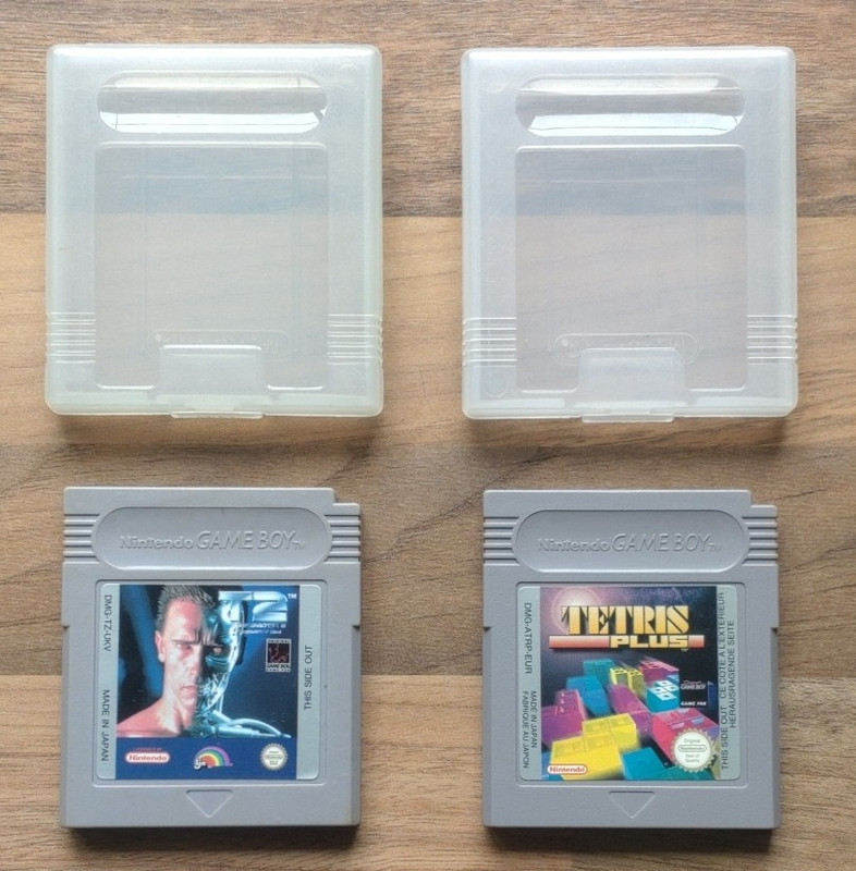 Nintendo Tetris Plus & Nintendo Terminator T2 Game Boy PAL cartridges with cases