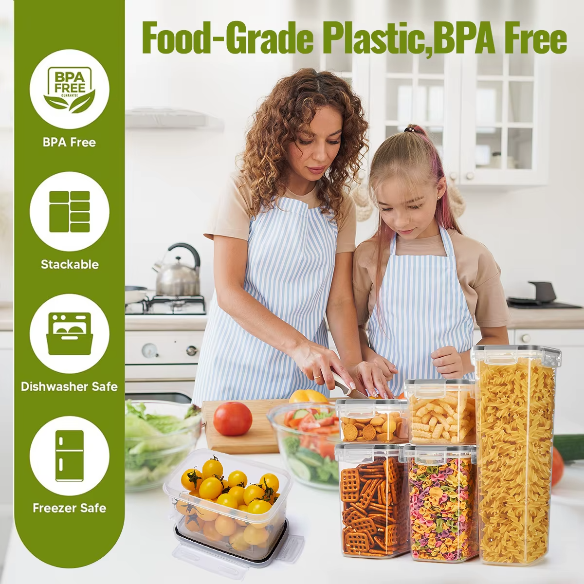 Kitchen Plastic Container 15pcs Kitchen sealed Plastic Storage Container | eBay
