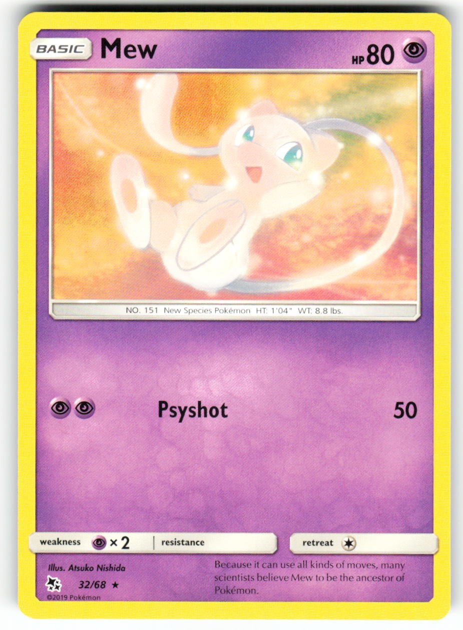 Mew 32/68 Hidden Fates Rare Pokemon TCG Near Mint
