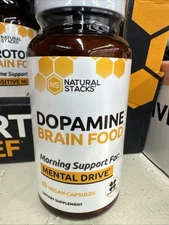 Natural Stacks DOPAMINE Brain Food, Mental Drive Capsules - 60 Count, Exp 04/26