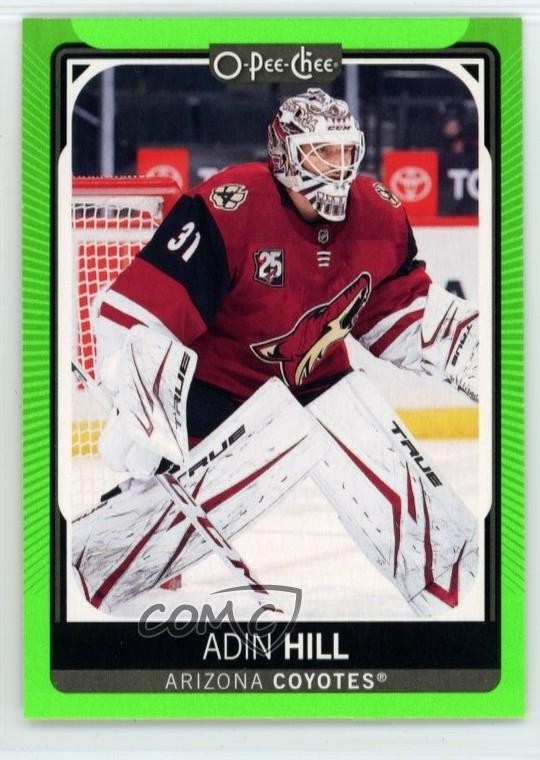 2021-22 O-Pee-Chee Neon Green Border 17/50 Adin Hill #51 1u5y