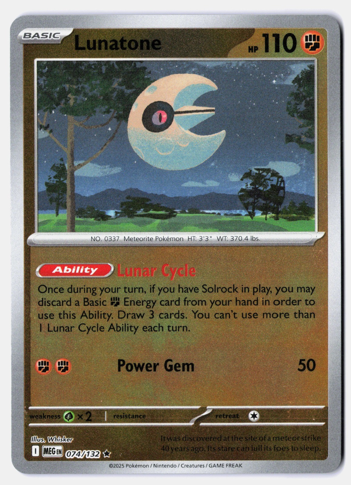 Lunatone 074/132 ME01: Mega Evolution Reverse Holo