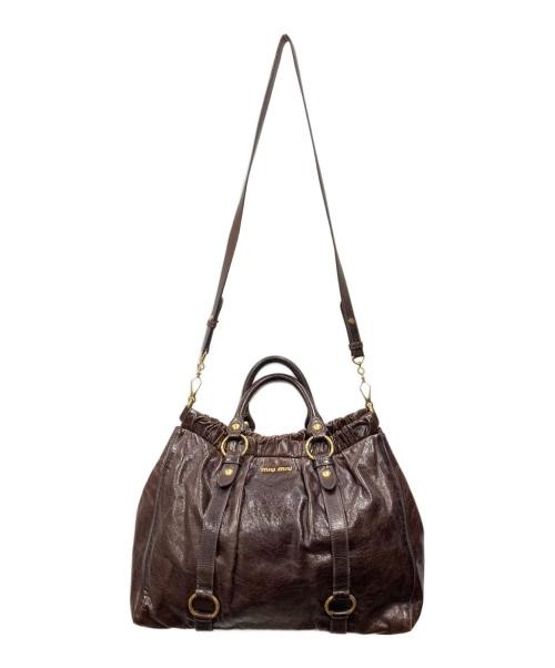 バッグ MIU MIU vitello lux 2way shoulder bag Miu Miu VITELLO LUX 2way Handbag Shoulder bag Leather Yellow