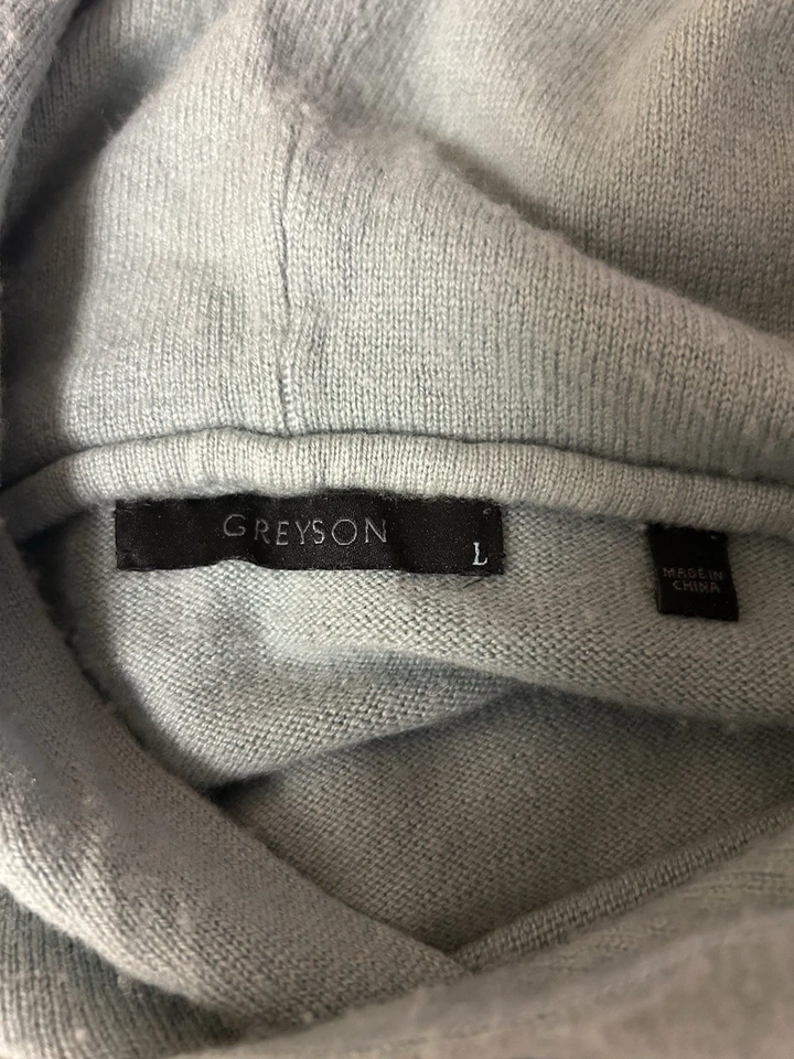 Greyson Para Hombres Verde Ombre Lana Cachemira Cómodo Exterior Koko Pullover Sudadera con Capucha Grande Foto 3 de 4