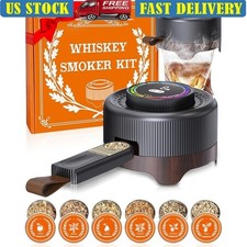 LED Smoker Kit W/ Precision Dial Six Wood Flavors Cocktails Whiskey Drinks New