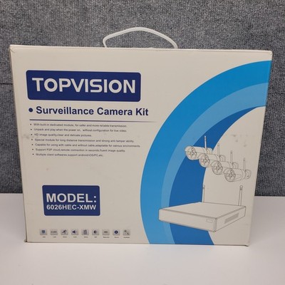 TOPVISION 6026HEC-XMW 8CH 3MP NVR 4x 1080P WiFi Camera Kit NIB! 