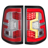 Fit 19-24 Ram 1500 Chrome Red Full LED Light Bar Projector Tail Light Assembly