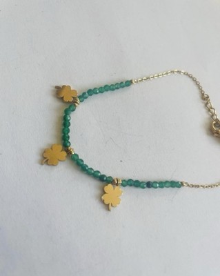By Jam Armband Gold/Grün Neu Kleeblatt Vierblättrig Schmuck