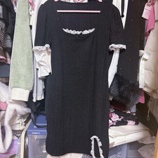 Black Princess Dress Short Sleeves Girly Size Approx. 810 M NWT Japan