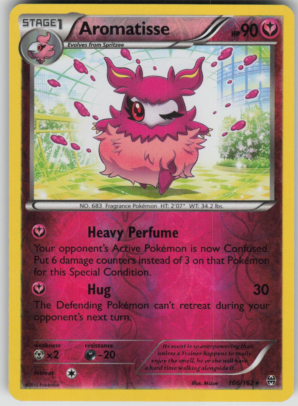Pokemon TCG Aromatisse Rare Reverse Holo XY - BREAKthrough 106/162