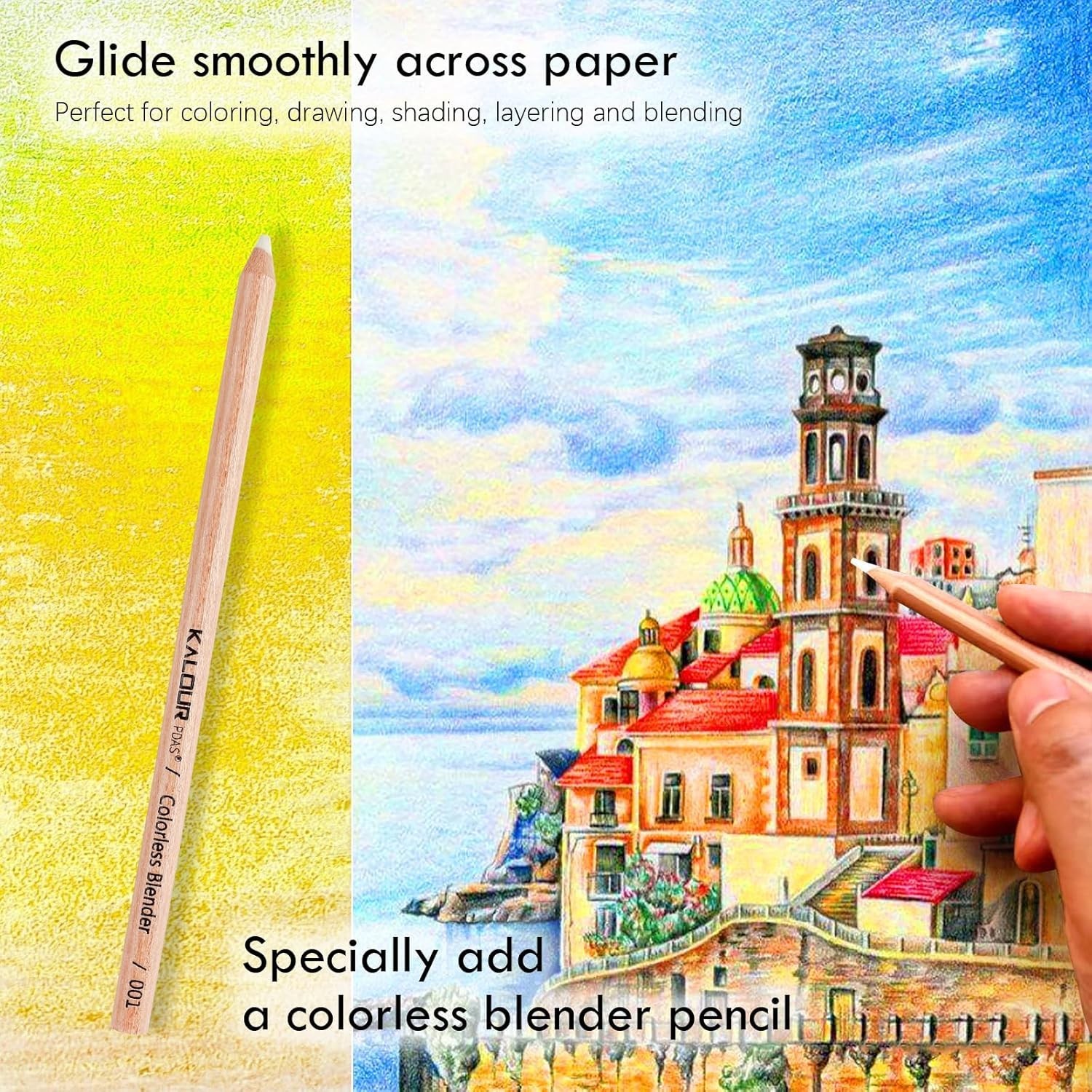 36-Piece Yellow Landscape Coloured Pencil Set – Pre-Sharpened Wooden
