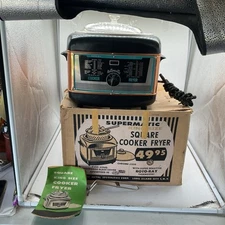 Vintage Fire King Supermatic Electric Cooker Fryer Copper Jay Ray W Box Manual