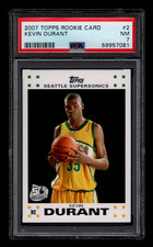 KEVIN DURANT 2007 TOPPS ROOKIE CARD #2 PSA 7 NM 2007-2008 NBA BASKETBALL RC '. rookie card picture