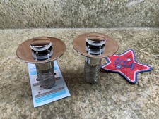 2x Bathroom Sink Stopper Hair Catcher Bathroom Pop Up Sink Strainer Drain Filter