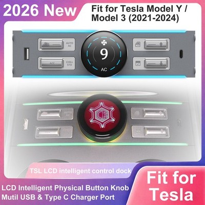 Intelligent Physical Button Control Dock LCD Display For Tesla Model 3 Y 2021-24