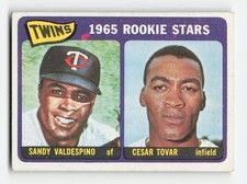 1965 Topps #201 Twins Rookie Stars (Sandy Valdespino / Cesar Tovar) RC Excellent