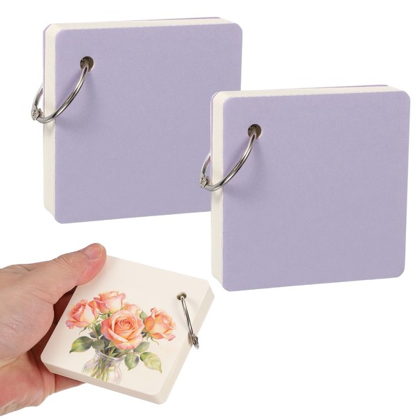 2Er Set Aquarell-Skizzenbuch FüR KüNstler, 8X8Cm 55 Blatt 230G/M², Lila-image