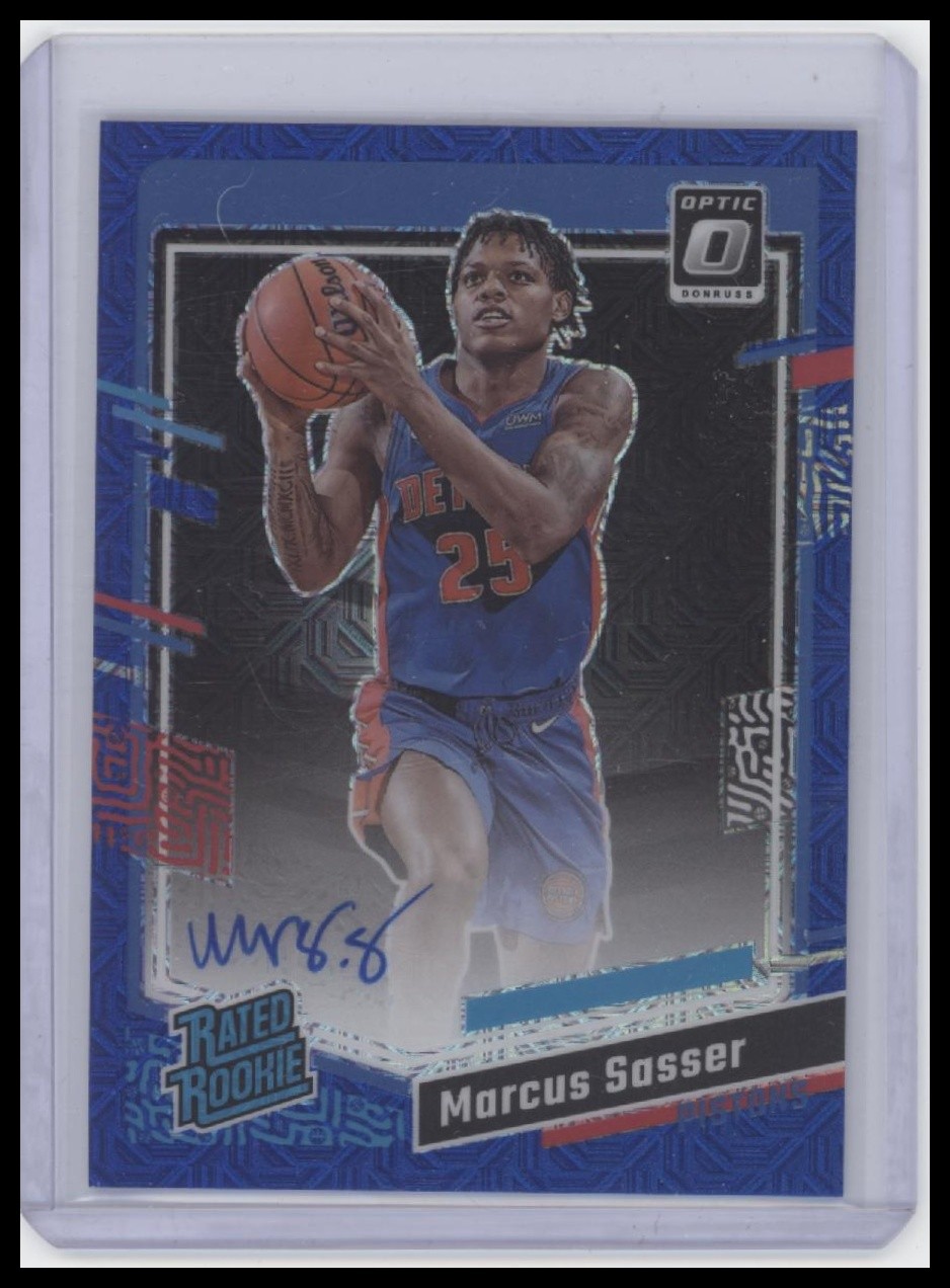 2023-24 Donruss Optic #258 Marcus Sasser Choice Blue Mojo #/24