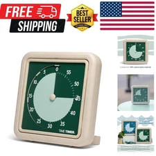 Sustainable 8" Visual Timer - 60 Minute Countdown Clock for Focus & Productivity
