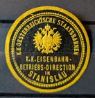 Siegelmarke um 1900 , K.K. Eisenbahn-Betriebs-Direction in Stanislau