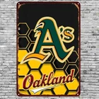 Oakland A's Vintage Baseball Team Logo Tin Metal Signs Home Décor Retro A's Embl