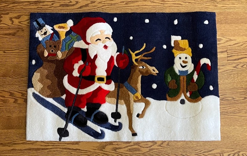Colorful Christmas Santa Door Mat / Rug 33" x 22"