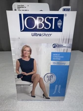 Jobst Ultrasheer Softfit 15-20 mmHg Knee CT Compression Stockings Medium Black