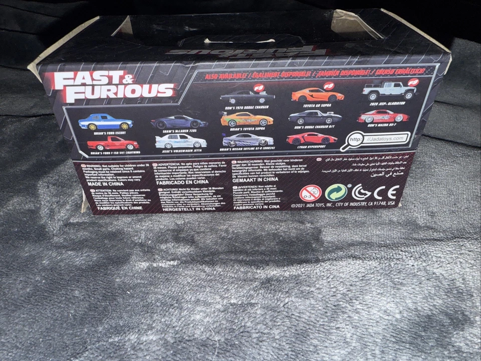 Jada Fast & Furious: (2021) ORANGE JLS MAZDA RX-7 Die Cast - Item #24075 - Image 4 of 4