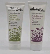 Urban Veda Purifying Exfoliating Facial Polish  Reviving Wash Travel Lot .5 oz