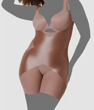 Spanx Women's Brown Open-Bust Mid-Thigh Bodysuit Shapewear Size M