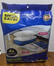 Smart Saver Vacuum Storage Bags 9 count Variety Pack Medium Large Jumbo w/ Pump