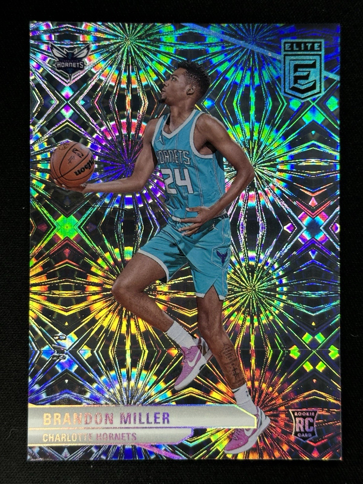 2023-24 Panini Elite Brandon Miller /8 ROOKIE Fireworks #244 Charlotte Hornets