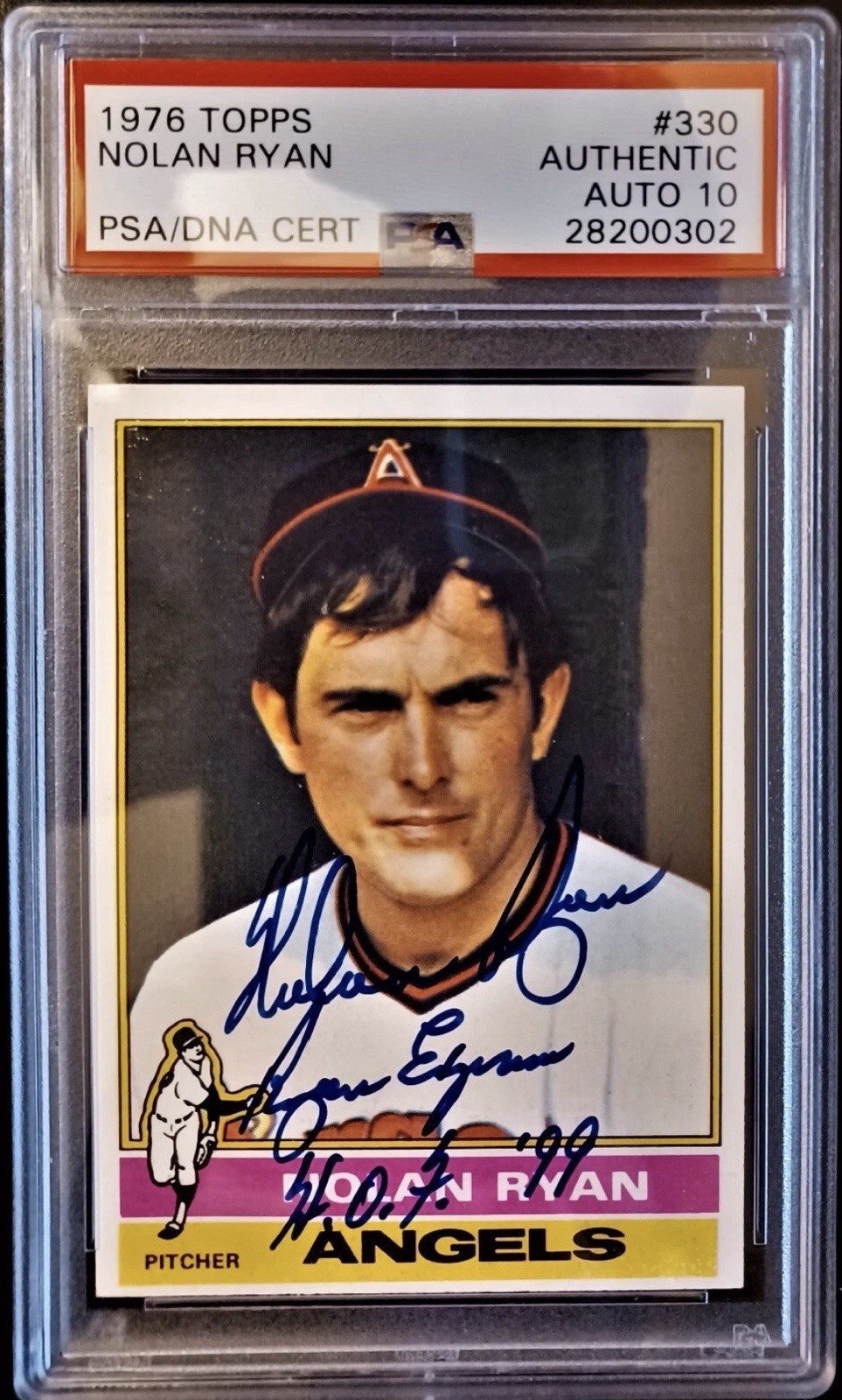 1976 Topps Nolan Ryan PSA Authentic Auto 10 Ryan Express HOF Inscriptions A126
